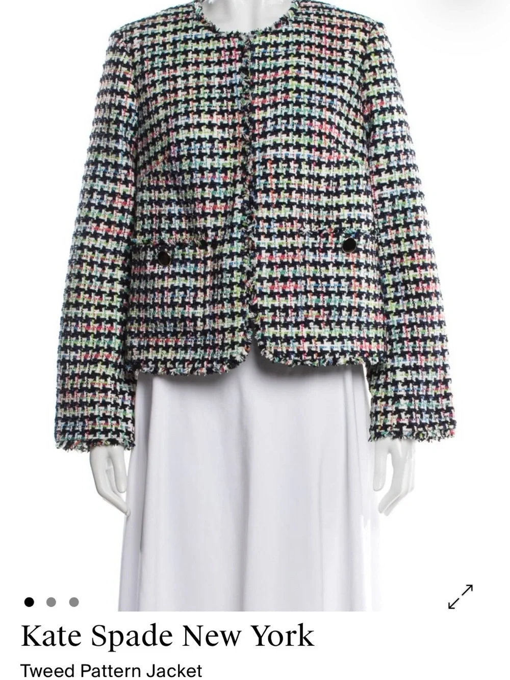 kate spade Multicolor Houndstooth Tweed Blazer